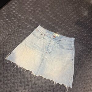 Madewell Light Wash Denim Mini Skirt